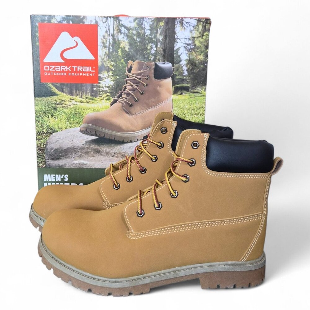 NWT Ozark Trail Men's Troy Lace-Up Hiking Hunting Work Boots Wheat Size 11.5 - Picture 1 of 10
